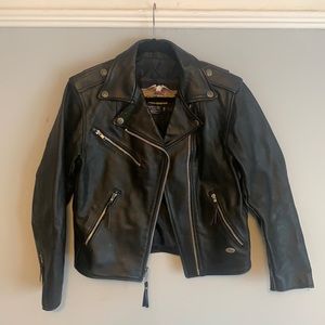Leather Harley Davidson motorcycle jacket